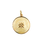 Load image into Gallery viewer, 14k Solid Gold Diamond and Gold Circle Charm. GDP16