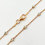 Load image into Gallery viewer, STRM003RW. Rose Gold Plated and White Sterling Silver Satellite Necklace