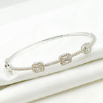 Load image into Gallery viewer, BNL68161. 14K White Solid Gold Diamond Bangle