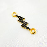 Load image into Gallery viewer, DC210. Diamond Sterling Silver Lightning Bolt Connector
