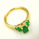 Load image into Gallery viewer, 14K Solid Yellow Gold Emerald Cluster Ring.