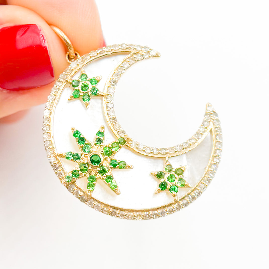 14K Gold Moon Pendant