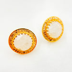 Load image into Gallery viewer, DE043. Diamond Silver Gemstone Round Studs