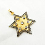 Load image into Gallery viewer, A collection of star-shaped pendants with varying metallic finishes and embellishments, including diamonds and gemstones.