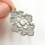 Load image into Gallery viewer, DP330. Diamond Sterling Silver Fancy Shape Pendant with Gemstone