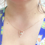 Load image into Gallery viewer, Shop 14K Solid Gold Diamond and Blue Sapphire Heart Necklace