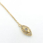 Load image into Gallery viewer, EFE52070. 14K Solid Yellow Gold Diamond Eye Dangle Stud Earring