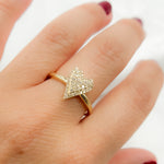 Load image into Gallery viewer, 14K Solid Yellow Gold Diamond Heart Ring.