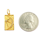 Load image into Gallery viewer, 14K Solid Gold with Diamonds Rectangle Shape Charm with Moon and Star in the Center. GDP154