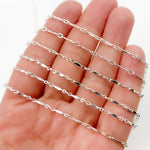 Load image into Gallery viewer, 568SS. Sterling Silver Dapped Bar Link Chain