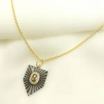 Load image into Gallery viewer, 14k Solid Gold Sterling Silver Black Rhodium with Diamonds Pentagon Charm. KSG22