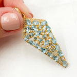 Load image into Gallery viewer, DSP061. Diamond Sterling Silver Diamond Shape Pendant with Gemstone