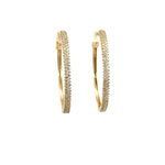 Load image into Gallery viewer, EHL56931. 14k Solid Gold Diamond Oval Hoops