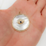 Load image into Gallery viewer, Shop Now Gold Round Evil Eye Pendant