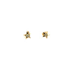 Load image into Gallery viewer, EFC52671Y. 14k Solid Gold Diamond Star Studs