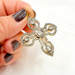 Load image into Gallery viewer, DP451. Diamond Sterling Silver Cross Pendant with Polki Diamond