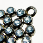 Load image into Gallery viewer, sterling silver square connector with blue gemstones