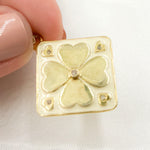 Load image into Gallery viewer, Shop Silver Square Flower Enamel Pendants