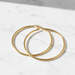 Load image into Gallery viewer, GER167. 14K Solid Gold Hollow Smooth Hoop