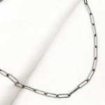 Load image into Gallery viewer, Oxidized Sterling Silver Paperclip Necklace