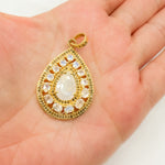 Load image into Gallery viewer, DSP068. Diamond Silver Gemstone Drop Pendant