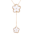 Load image into Gallery viewer, NFH71835PL. 14K Solid Gold Diamond and Mother of Pearl Flower Necklace