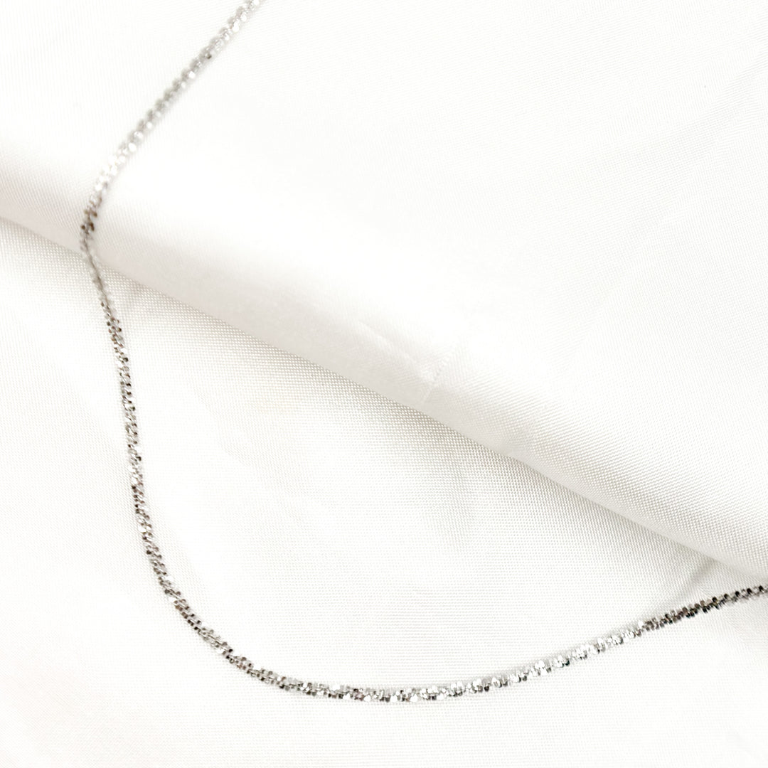 14K Solid White Gold Margarita Chain