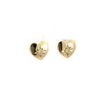 Load image into Gallery viewer, EFD52828. 14k Solid Gold Diamond Heart Stud Earrings