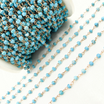 Load image into Gallery viewer, TRQ34. Turquoise Rose Gold Plated Wire Chain.