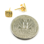 Load image into Gallery viewer, GDT13. 14K Solid Gold and Diamonds Square Earrings