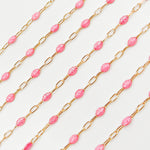 Load image into Gallery viewer, Gold Filled Pink Color Opal Cable Chains