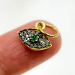 Load image into Gallery viewer, DC238. Diamond Sterling Silver Eye Charm with Gemstone