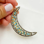 Load image into Gallery viewer, DSP031. Diamond Sterling Silver Moon Shape Pendant with Gemstone