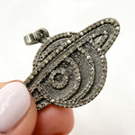 Load image into Gallery viewer, DP425. Diamond Silver Planet Shape Pendant