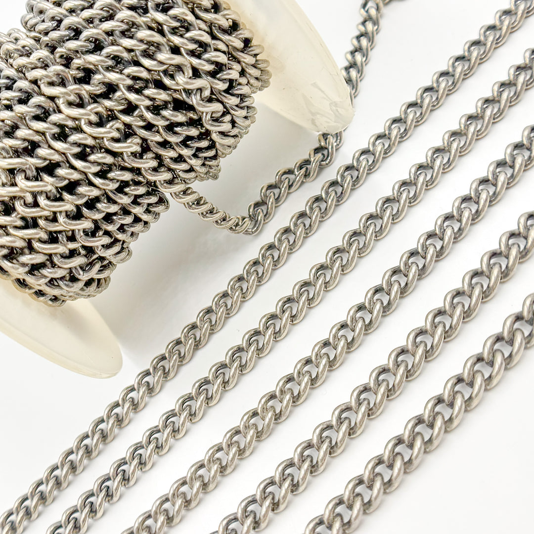 Shop Oxidized Sterling Silver Smooth Curb Chains