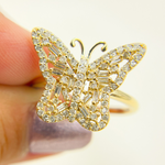 Load image into Gallery viewer, 14K Solid Gold Butterfly Diamond Ring.