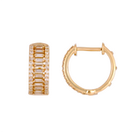 Load image into Gallery viewer, Shop 14K Solid Gold Baguette Diamond Hoop