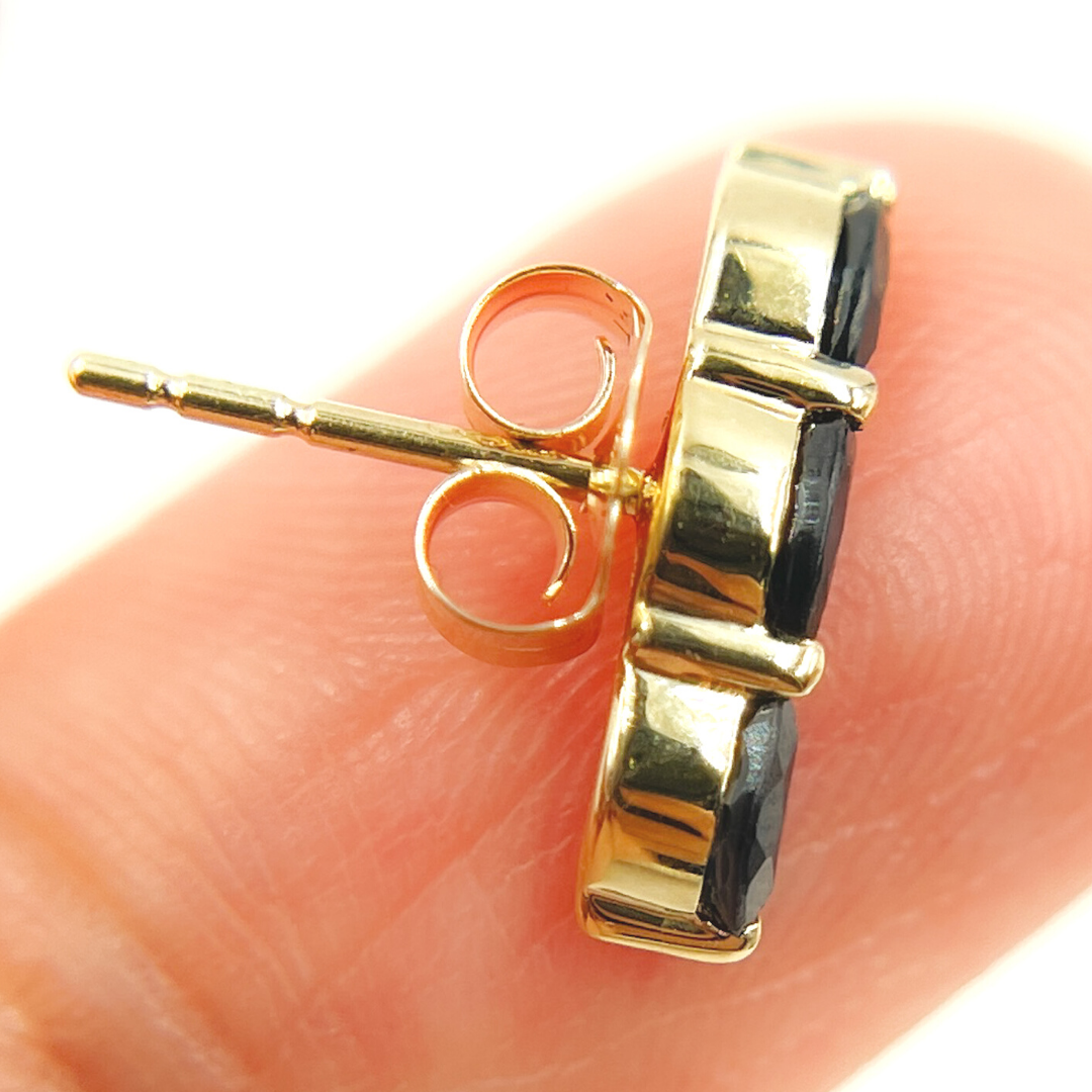 14k Solid Gold Blue Sapphire Studs. EFF51815BS