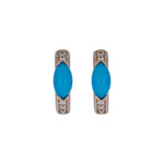 Load image into Gallery viewer, CE97351TQ8X4. 18K Solid Gold Diamond & Turquoise Earrings