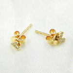 Load image into Gallery viewer, ER413639Y. 14k Solid Yellow Gold Diamond Triangle Studs