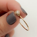 Load image into Gallery viewer, 14K Solid Gold Diamond Hoop Earrings