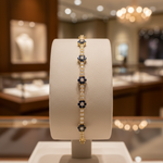 Load image into Gallery viewer, BR402699. 14k Solid Gold Diamond and Gemstone Fancy Flower Bracelet