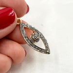 Load image into Gallery viewer, DP354. Diamond Sterling Silver Eye Pendant with Gemstone
