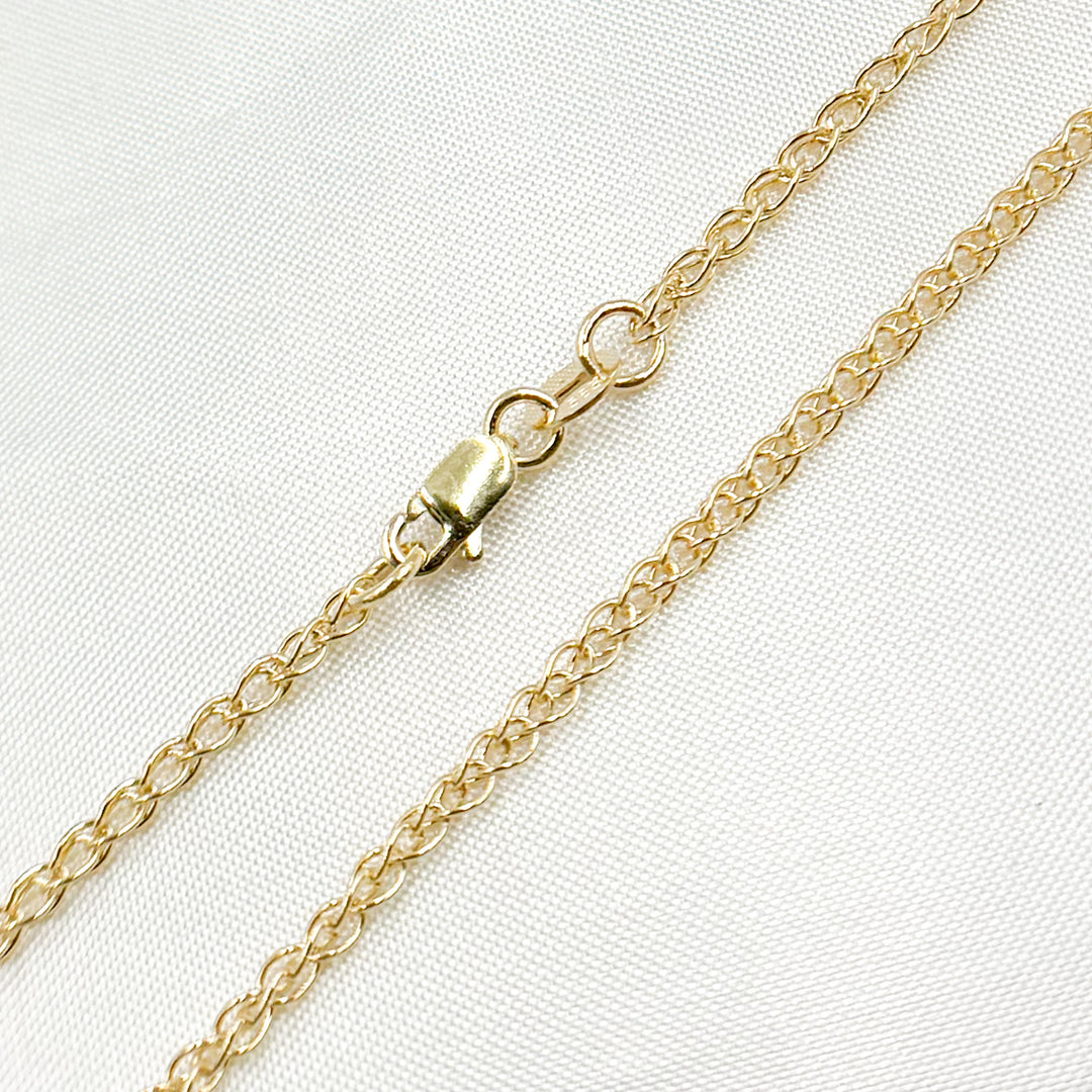 14K Solid Gold Wheat Chain