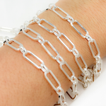 Load image into Gallery viewer, 925 Sterling Silver Flat Paperclip Chain. V165SS