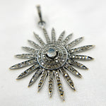 Load image into Gallery viewer, DP065. Diamond Sterling Silver Sun Pendant with Gemstone