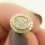 Load image into Gallery viewer, EFH52014. 14K Solid Gold and Diamonds Oval Earrings