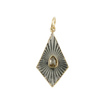 Load image into Gallery viewer, KSG45. Sterling Silver Black Rhodium with Diamonds Arrowhead Shape Charm