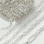 Load image into Gallery viewer, Sterling Silver Long and Short Link Chain