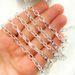 Load image into Gallery viewer, Silver Flat Oval Link Chains